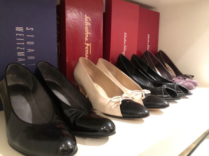 Large collection of ladies fine maker shoes (Cole Haan, Ferragamo and more) sizes 7-9