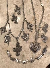 Fabulous collection of costume and sterling silver jewelry (Jeep Collins, James Avery, Miriam Haskell, etc.)