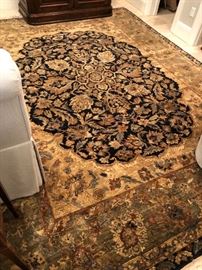Persian-inspired hand-knotted wool carpet