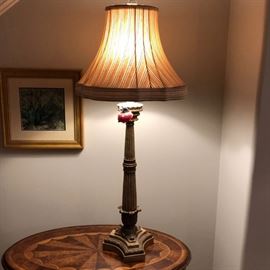 Giltwood candlestick lamp