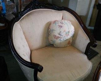 Victorian Barrel Chair, asking 400. all New Foam Padding and Upholstery.