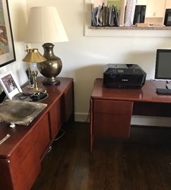 Rosewood desk and credenza