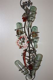 Bottle Tree with Antique Round Bottom Ginger Ale Bottles