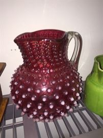 Fenton cranberry pitcher- large