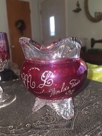 Worlds fair small pitcher