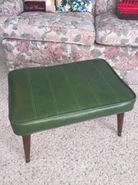 Mid Century green foot stool/ottoman