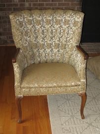 Gold wingback chair