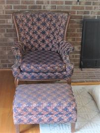 Antique chair and ottoman