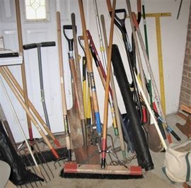 Garden tools. Also many hand tools