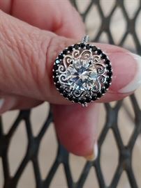 You'll find a large selection of gorgeous high-end sterling silver jewelry at amazing prices check out this AAA zircon Italian sterling silver with black spinels all hand set