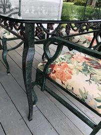 Beautiful wrought iron and glass patio set table & chairs