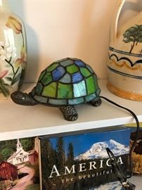 Stained glass turtle light