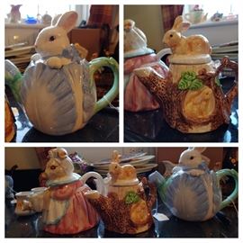 Rabbit tea pots 