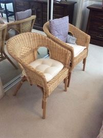 028 Pair of Wicker Chairs
