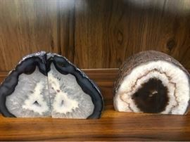 070 Pair Geode Bookends
