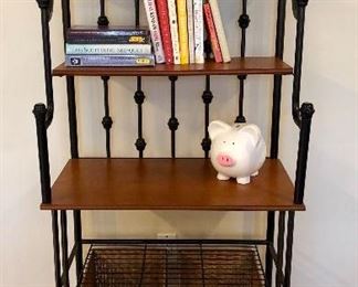 Wood and metal baker's rack