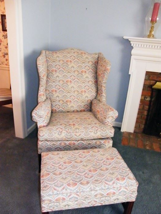 Wing chair with ottoman
