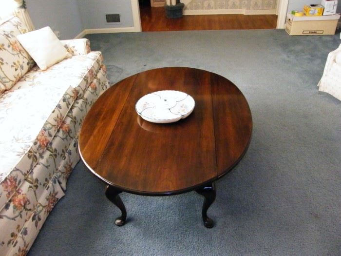 coffee table with sides extended