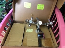  Kingston brass clawfoot tub wall mount faucet and polished chrome. New in box, never used. 