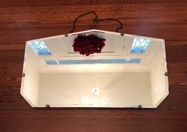 Vintage fancy cut beveled mirror.