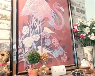 FRAMED ART PINK FLAMINGO