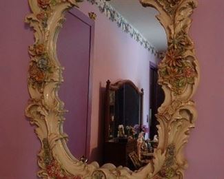 Hand painted antique mirror