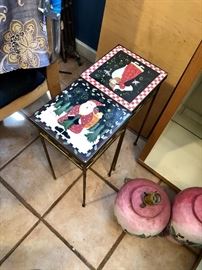 Close-up of the Christmas mini tables
