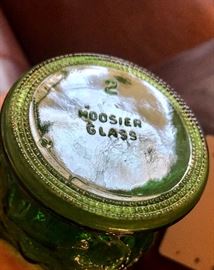 Some of the green glass is Hoosier Glass