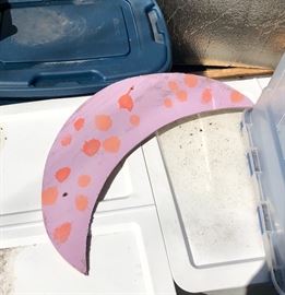 crescent moon wood plaque