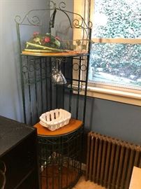 Beautiful corner wine cabinet. The wine bottles go into the bottom portion
