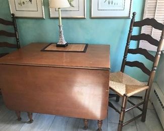 Drop Leaf Table with 2  Chairs