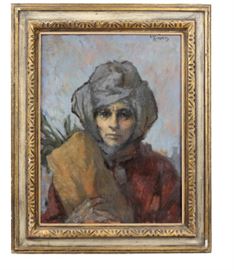 Lou Burnett ( American 1907-1999) Oil on Masonite Old Lady                                                                                                                 Description:
Artist signed upper right: Lou Burnett. Titled on partial label on reverse: Old Lady. 
Shipping weight: 7 lbs. 
Size: Image: 24 x 18; Frame: 31 5/8 25 1/2 inches. 

Born in New York City, Louis Burnett was a figure and landscape painter who studied at the Art Students League, New School of Social Research, and Educational Alliance in New York. 

He was active as a member and teacher, 1961 to 1967, with the Rockport Art Association and exhibited widely in New England. His wife was artist Martha Moore. 

Source: 
Kitty Recchia, Artists of the Rockport Art Association