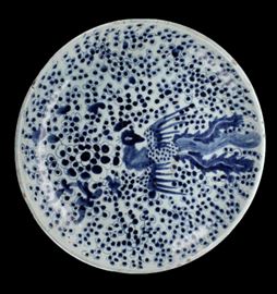 Chinese 17th C. Blue & White Porcelain Charger