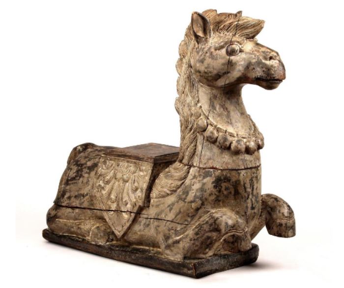 Large Indonesian Carved Wood Horse