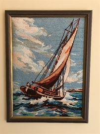 Needlepoint Sailboat Picture
