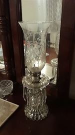 Pair of crystal lamps