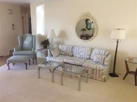 Nice furniture. Chrome and glass coffee tables