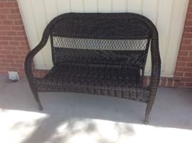 Nice vinal wicker garden bench 