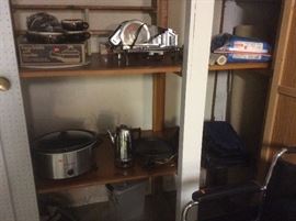 Crock pot and a meat slicer. 