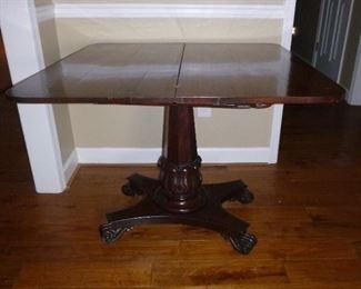 antique game table, opened
