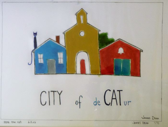 Very cool "Pete the Cat" signed/numbered painting
