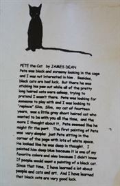 On reverse side of "Pete the Cat" signed original framed art