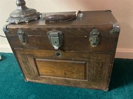 Vintage Union Steel Chest Corporations Machinist Wood Tool Box!