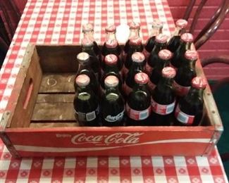 Vintage Wood Coca Cola Crate with 20 Unopened 6.5 oz Bottles!
