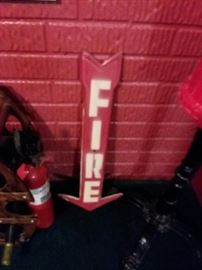 Rare Vintage Tin "Fire" Arrow Sign!