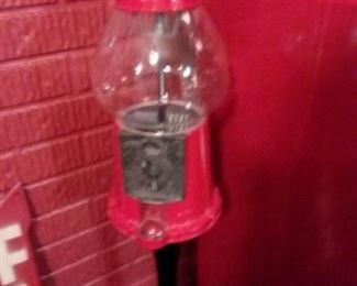 Vintage Red Carousel Cast Iron Gumball Machine!