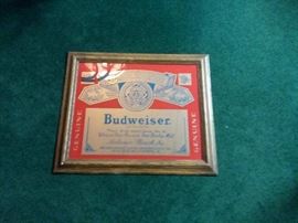 Vintage Budweiser Framed Mirror!