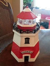 Original Lighthouse Cookie Jar 1999 Foghorn Sound & Red Light Fun-Damental!