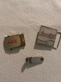 Coca Cola Belt Buckles & Bottle Opener!