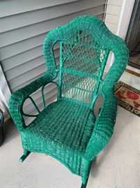 Beautiful Teal Wicker Chair!